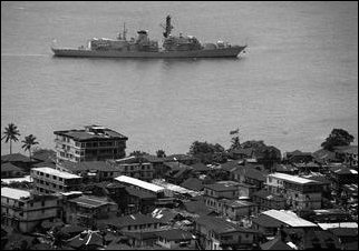 British warships off Freetown