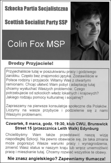 SSP election leaflet in Polish